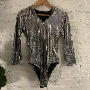Holographic Hooded Festival Bodysuit